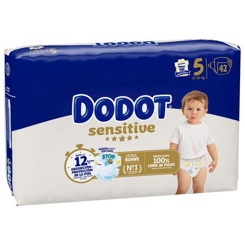 DODOT Sensitive Pañales talla 5 (11-16 kg) 42 uds.
