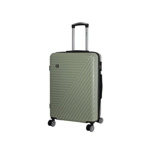 Maleta grande tipo trolley rígido, 8 ruedas, 50x75x30 cm, verde claro, AIRPORT ALCAMPO.