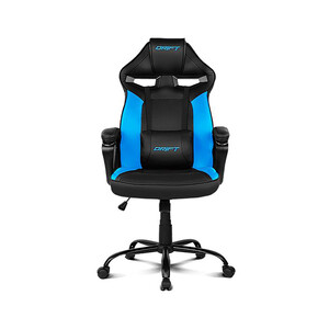 Silla gaming DRIFT DR50 Pro, color negro y azul, almohadilla lumbar, reclinable, regulación de altura.