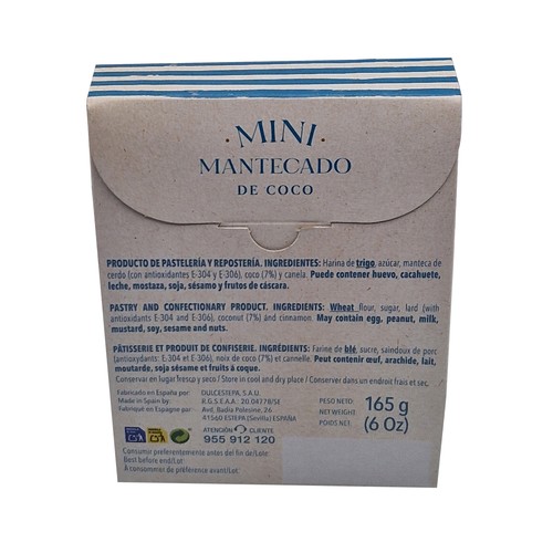 DULCESTEPA Mini mantecados coco 165 g.
