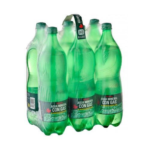PRODUCTO ALCAMPO Agua mineral con gas pack de 6 X 1,25 l.