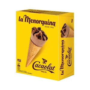 LA MENORQUINA Cono de helado de cacaolat 4 x 120 ml.