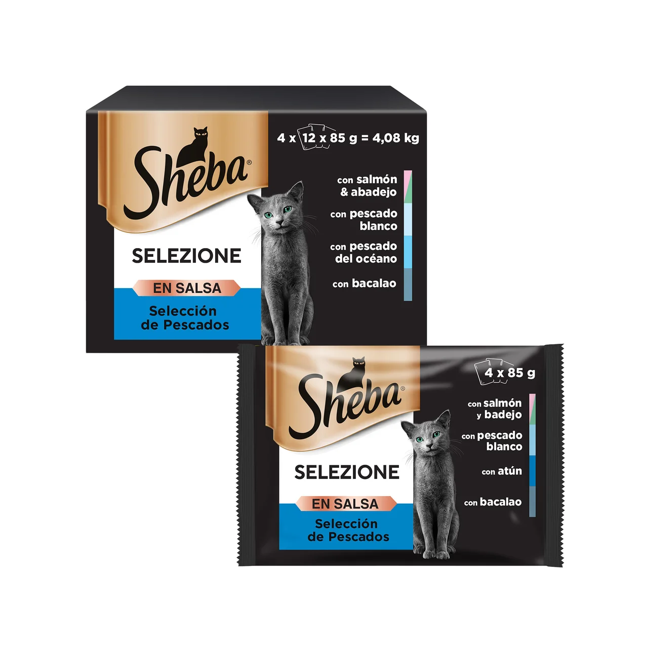 Comida para gatos gelatina selección pescados 12 uds. x 100 g.