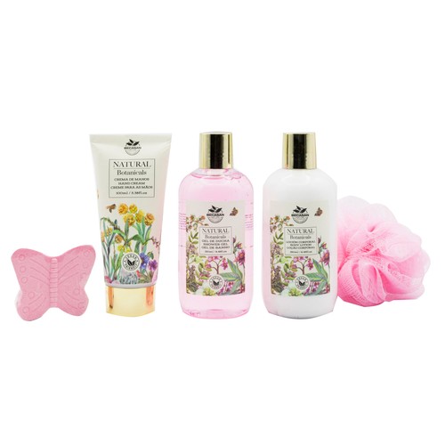 BECASAN NATURE Botanicals Cesta con productos para el baño.