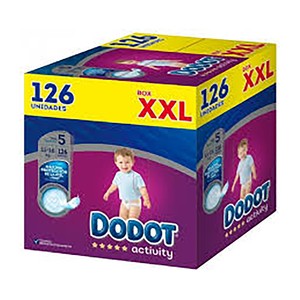 Imagen de DODOT Activity Pañales talla 5 para niños de 11 a 16 kilogramos 126 uds.
