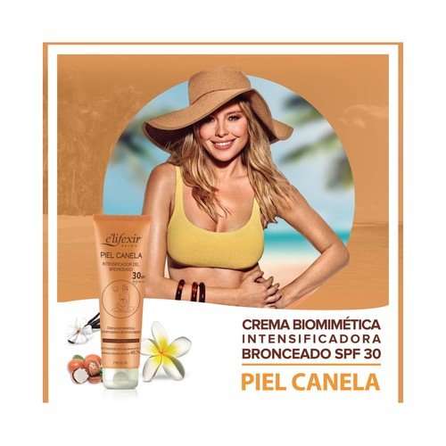E"LIFEXIR Crema biométrica intensificadora del bronceado con FPS 30 (alto) E´LIFEXIR Piel canela 150 ml.