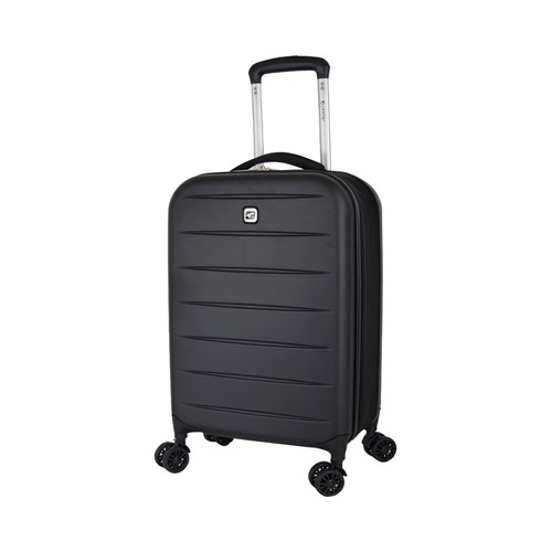 Maleta de cabina rígida tipo trolley extensible,  35x51x9 cm, color negro AIRPORT ALCAMPO.