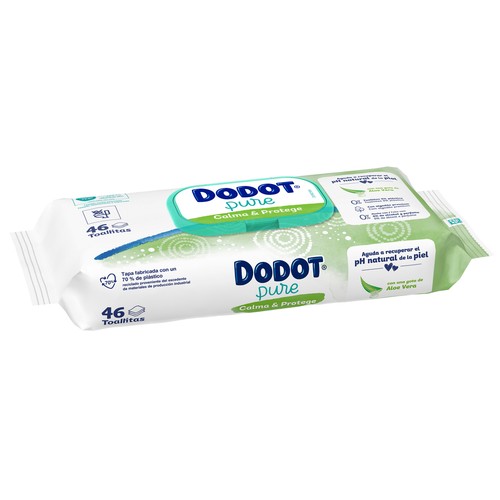 DODOT Pure calma & protege Toallitas húmedas para bebé con aloe vera 46 uds.