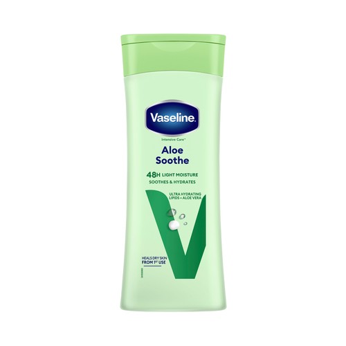VASELINE Aloe soothe Loción corporal hidratante con aloe vera, para pieles secas 400 ml.