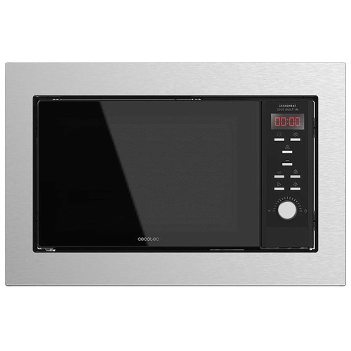 Microondas integrable CECOTEC GrandHeat 2350 Built-In SteelBlack, color inox, capacidad 23L, potencia: 900W, grill: 1000W.