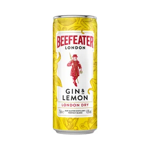 BEEFEATER Combinado de ginebra London Dry Gin con un toque de limón lata 25 cl.
