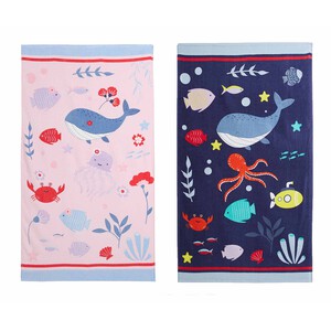 Toalla de playa velour infantil, 70x120cm, 100% algodón, 320g/m², ACTUEL. diferentes modelos, 1 unidad.