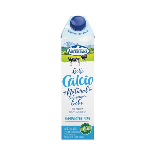 CENTRAL LECHERA ASTURIANA Leche semidesnatada de vaca, enriquecida con calcio 1l.