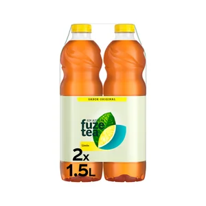 FUZE TEA Bebida té limón sin azúcar pack de 2 botella de 1.5 l.