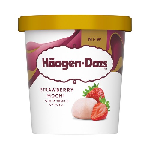 HÄAGEN-DAZS Tarrina de helado de mochi de fresa con un toque de yuzu 420 ml.