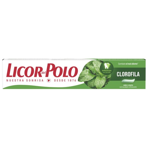 LICOR DEL POLO Pasta de dientes con clorofila y sabor a menta, que combate el mal aliento 2 x 75 ml.