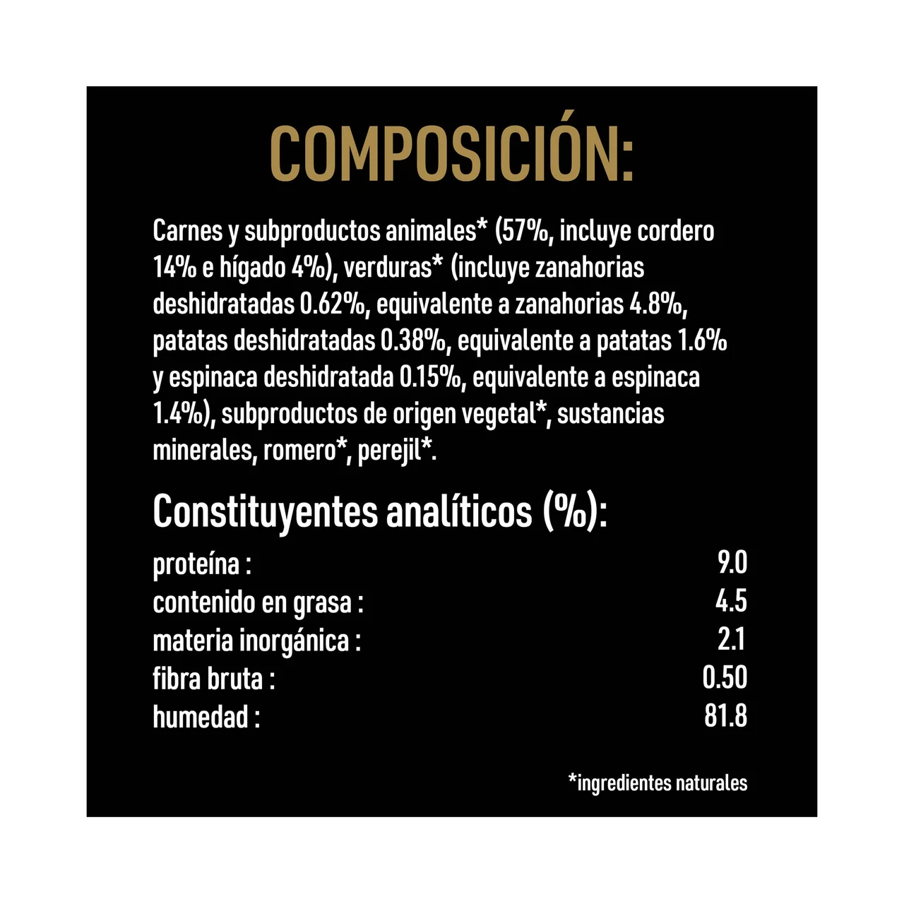 Comida húmeda natural de cordero lata 400 g.