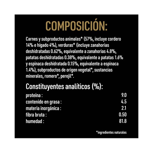 CESAR Comida húmeda natural de cordero lata 400 g.