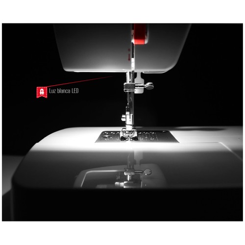 Máquina de coser ALFA 720+, 9 puntadas, ojal automático, brazo libre, Lud led.
