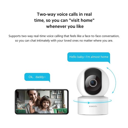 Cámara de vigilancia WiFi XIAOMI Smart Camera C200, 1080p, 360°, visión nocturna, detección de movimiento con IA.