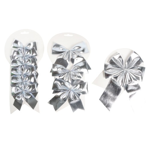 Colgante Lazos Plata modelos surtidos decoración Navidad 14cm 12cm 9cm, ACTUEL