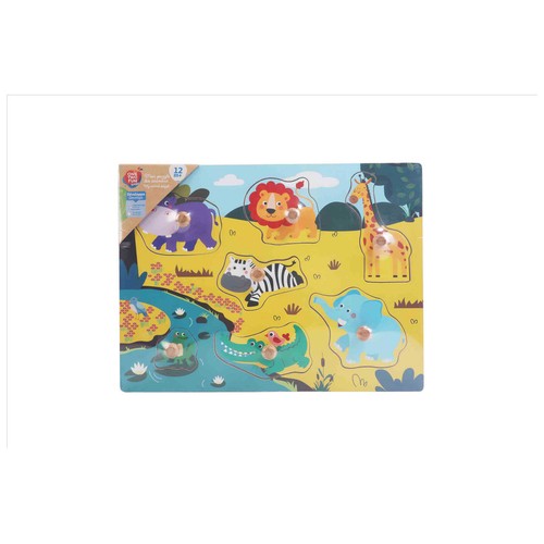 Encajable Puzzle Madera Animales Zoo/Granja/Marinos ONE TWO FUN ALCAMPO