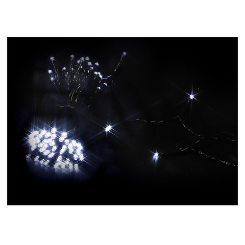 Guirnalda exterior, a pilas,  con 100 luces led blanco puro, 8 funciones, ACTUEL
