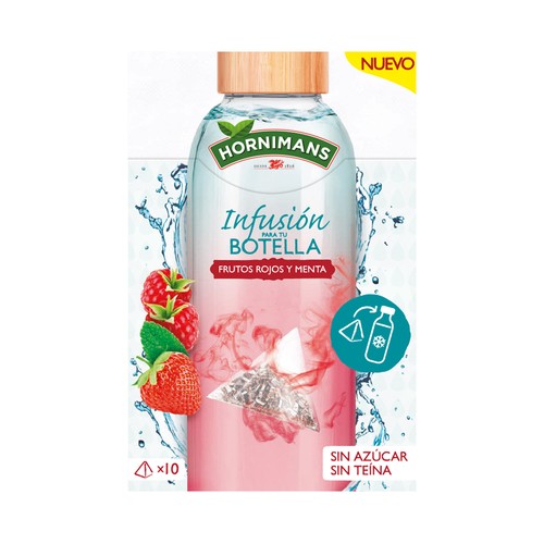 Infusión para tu botella de  frutos rojos/menta HORNIMANS  10 uds. 20 g.