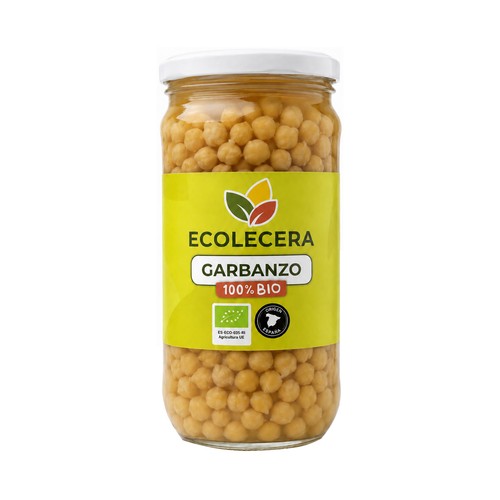 ECOLECERA Garbanzos cocidos, 100% ecológicos, origen España 450 g.