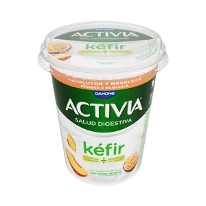 ACTIVIA de Danone Kéfir con trozos de melocotón y maracuya 380 g.