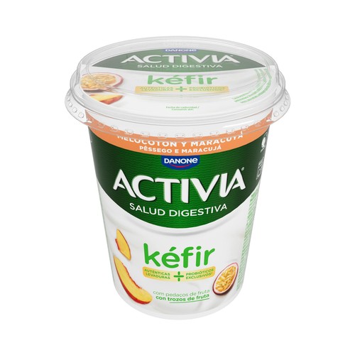 ACTIVIA de Danone Kéfir con trozos de melocotón y maracuya 380 g.