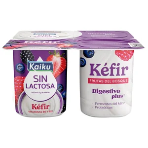 KAIKU Sin lactosa Kéfir sin lactosa con frutas del bosque 4 x 125 g.