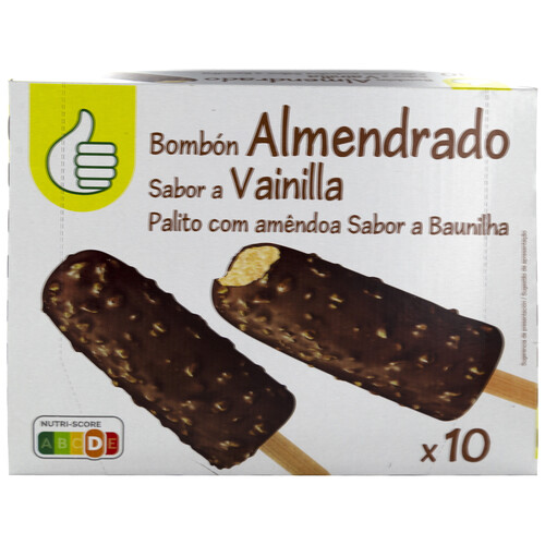 PRODUCTO ECONÓMICO ALCAMPO Bombón almendrado con sabor a vainilla 10 x 100 ml.