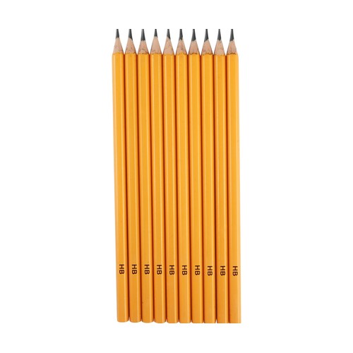 Set 10 lápices grafito hb, PRODUCTO ECONÓMICO ALCAMPO.