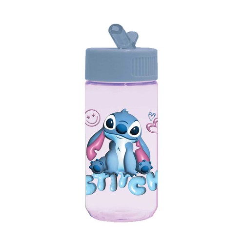 Botella infantil 0.45L plástico, licencia Stitch para niños. ACTUEL