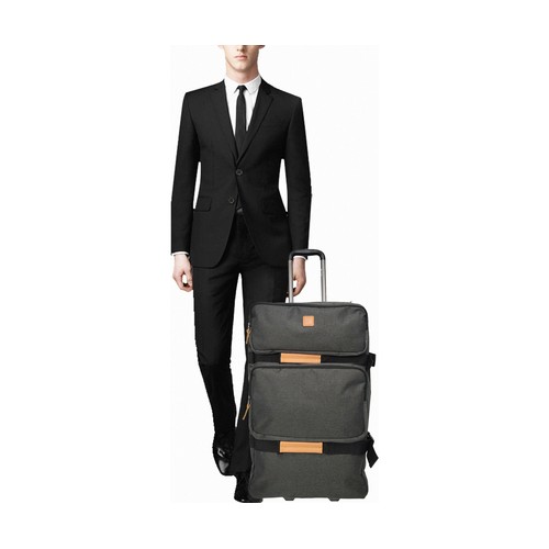 Trolley con doble compartimento gris 65cm, Globe Trotters AIRPORT ALCAMPO.
