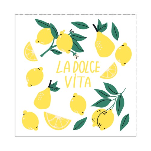 Servilletas 33x33cm 20unds, decoradas Dolce Vita. ACTUEL