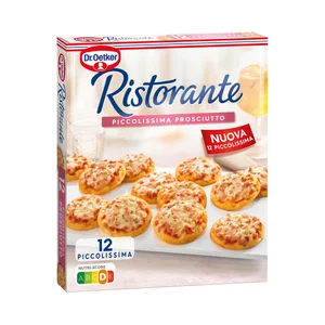DR. OETKER Ristorante Piccolissima (mini pizzas de masa fina y crujiente) prosciutto 288 g.