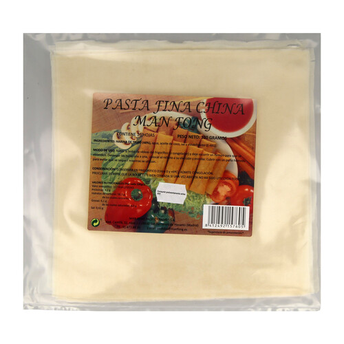 MANFONG Pasta fina china, ideal para elaborar rollitos de primavera MANFONG 10 uds.