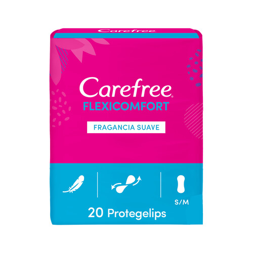 CAREFREE Protege slips transpirables, ultrafinos con fragancia fresca CAREFREE Flexicomfort 20 uds.