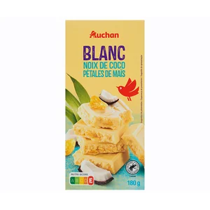 PRODUCTO ALCAMPO Chocolate blanco con coco 180 g.