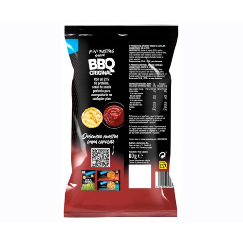 BICENTURY Mini tortita de proteína con sabor barbacoa 60 g.
