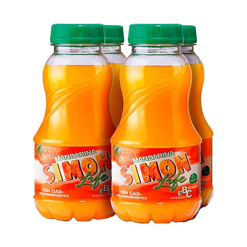 Refresco de mandarina sin gas SIMON LIFE pack 4 uds x 20 cl.