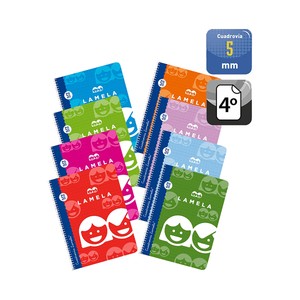 Imagen de Cuaderno A5 con cuadrícula de tapa blanda de 5mm y 40 hojas. EDITORIAL LAMELA.