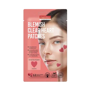 PUREDER Parches hidrocoloides anti acne con forma de corazón 12 uds.