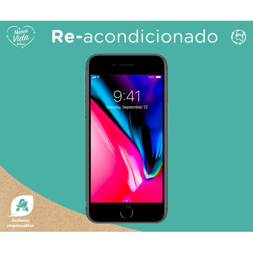 Smartphone 11,93cm (4,7") iPhone 8 gris espacial (REACONDICIONADO), Chip A11 Bionic, 256GB, 12Mpx, vídeo en 4K, iOS 11.