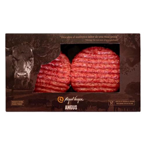 MIGUEL VERGARA Burger meat vacuno añojo raza Angus 2 x 160 g.