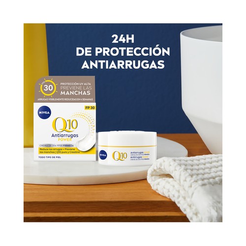 NIVEA Q10 power Crema de día antiarrugas, con FPS 30, para todo tipo de pieles 50 ml.
