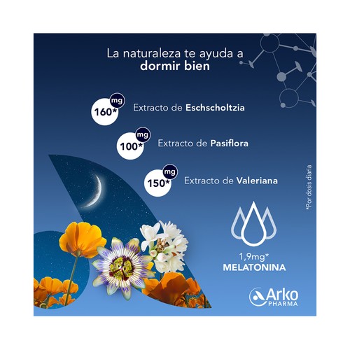 ARKOPHARMA Arkosueño forte Complemento alimenticio a base de extractos naturales, para ayudar a conciliar el sueño 30 uds.