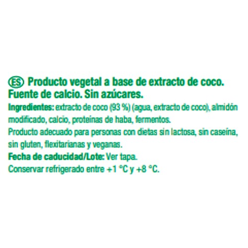 AUCHAN Producto vegetal de coco cremoso natural sin azúcar añadida 400 g Producto Alcampo.